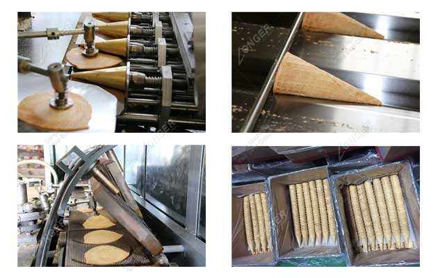 Industrial automatic waffle ice cream cone making machine